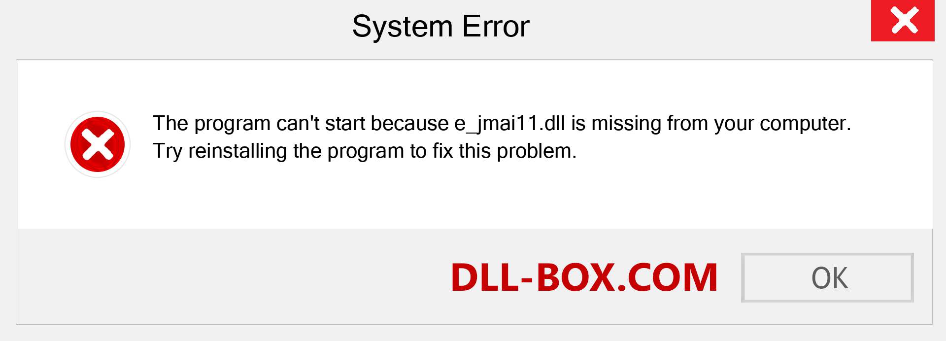  e_jmai11.dll file is missing?. Download for Windows 7, 8, 10 - Fix  e_jmai11 dll Missing Error on Windows, photos, images